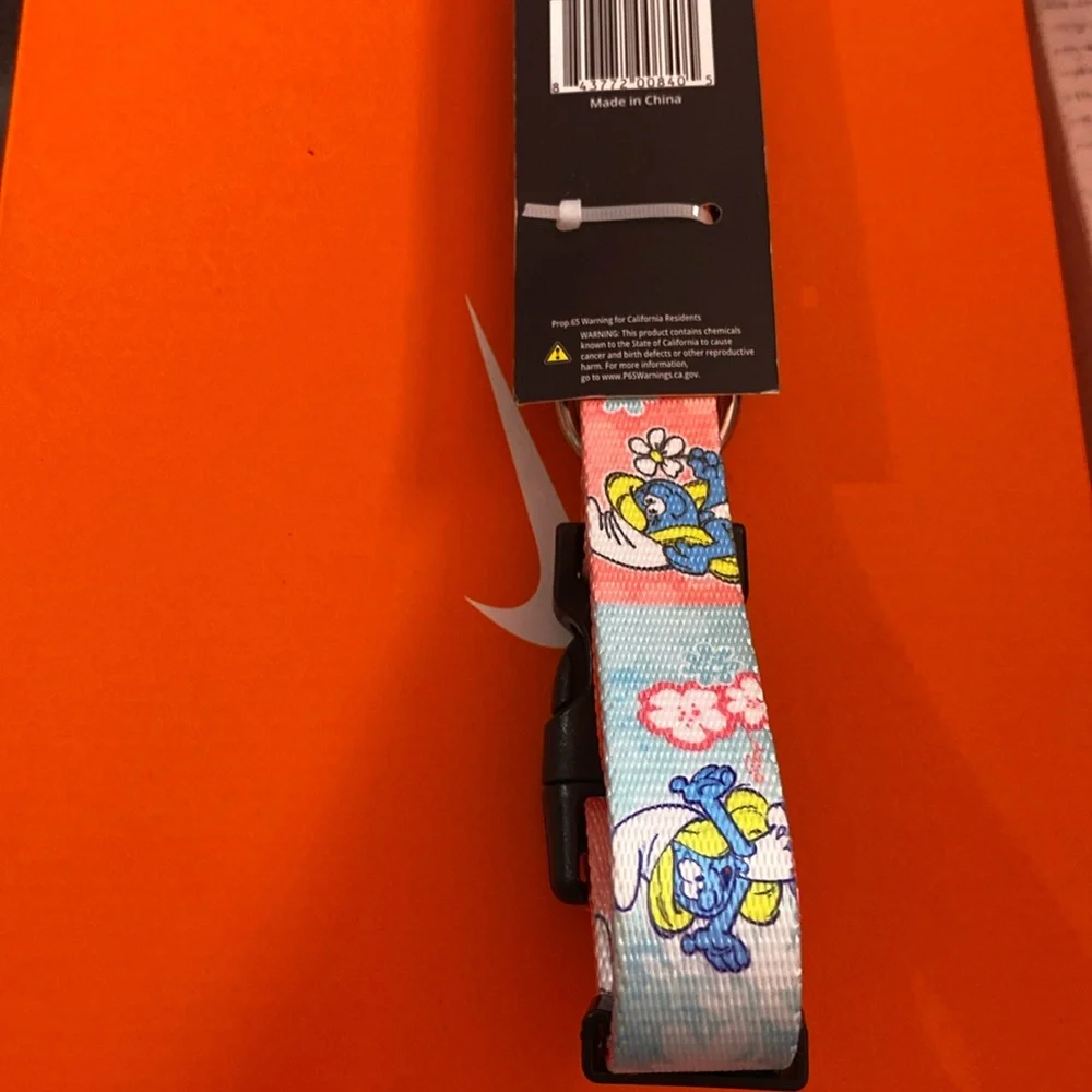 Smurfette Size L Dog Collar Pink Adjustable Collar 15